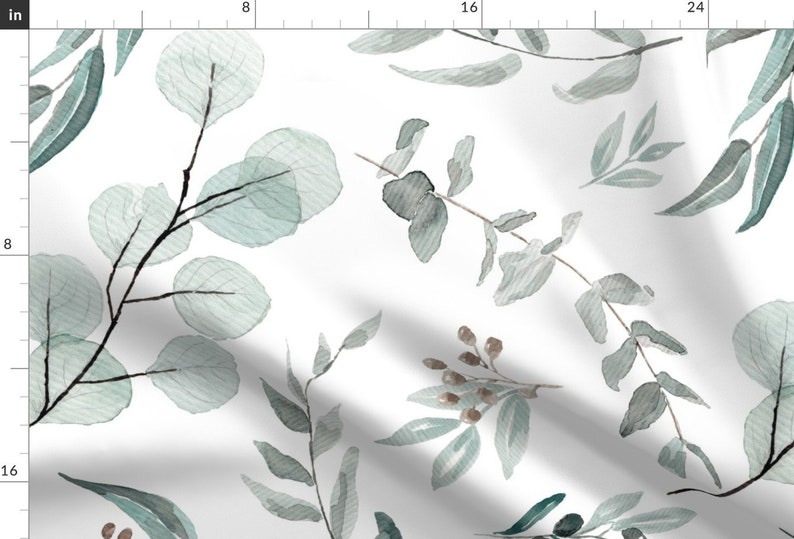 Eucalyptus Fabric Jumbo Botanical Eucalyptus Australian Etsy