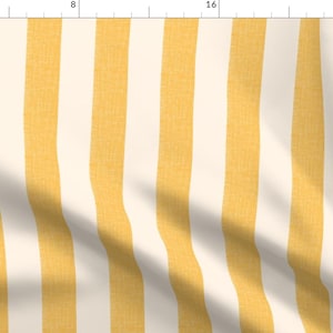 Lemon Yellow Stripe Fabric - Wide Stripe by paisleyanddot_llc - Amalfi Pool Stripe Cabana Stripe Fabric by the Yard by Spoonflower