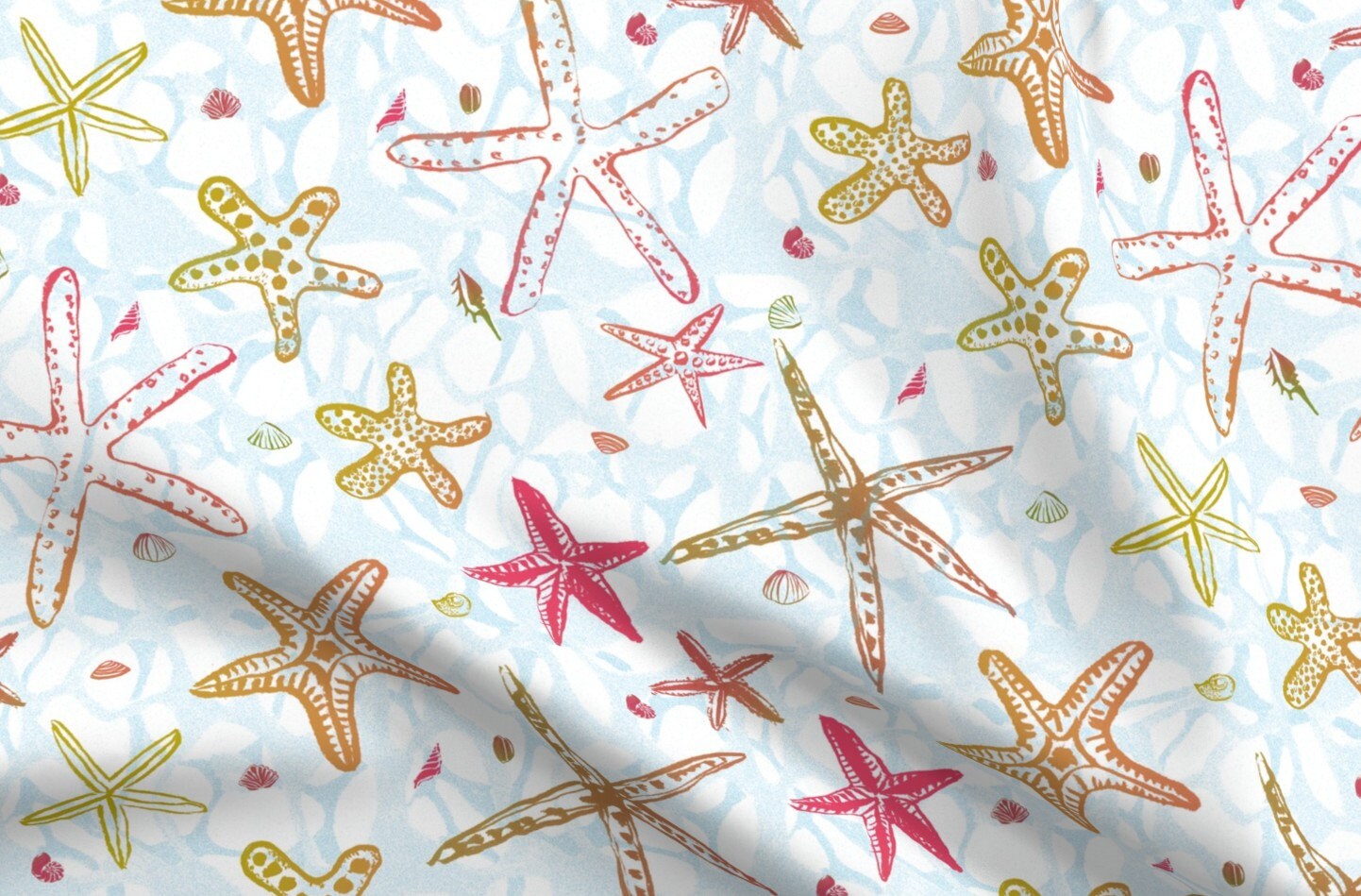Summer Starfish Fabric Seastar By Ebixcalligraphy | Etsy