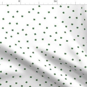 St Patricks Day Fabric - Clover Dots - White Green By Shelbyallison - St Patricks Day Cotton Fabric By The Yard With Spoonflower