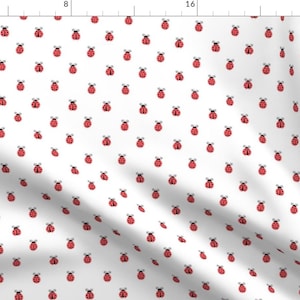 Ladybug Fabric - Ladybug || Red On White By Littlearrowdesign - Red Watercolor Ladybug Cotton Fabric By The Yard With Spoonflower
