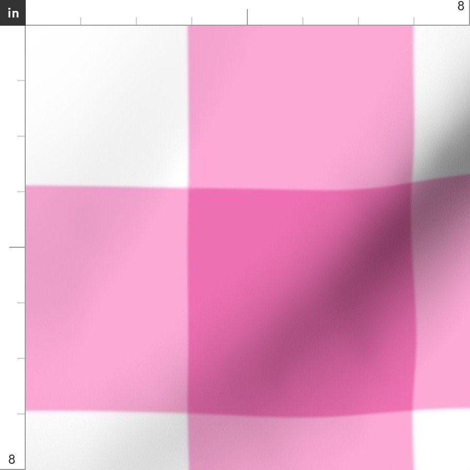 Geometric Fabric Large Buffalo Check in Bright Pink by - Etsy