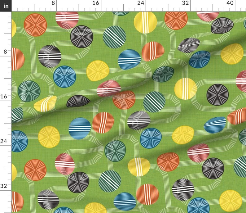 Croquet Balls Geometric Stripes Fabric Sticky Wickets Etsy