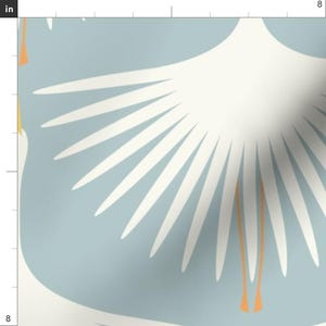 Art Deco Fabric - Art Deco Swans by katerhees - Light Blue Swans Retro Water Bird Nature Fabric by the Yard by Spoonflower imagem 3