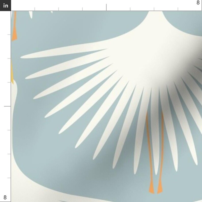 Art Deco Fabric - Art Deco Swans by katerhees - Light Blue Swans Retro Water Bird Nature Fabric by the Yard by Spoonflower imagem 3