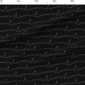 NYC Skyline Fabric - New York Skyline - Black By Thin Line Textiles - NYC Statue of Liberty Cotton Fabric By The Yard With Spoonflower image 2