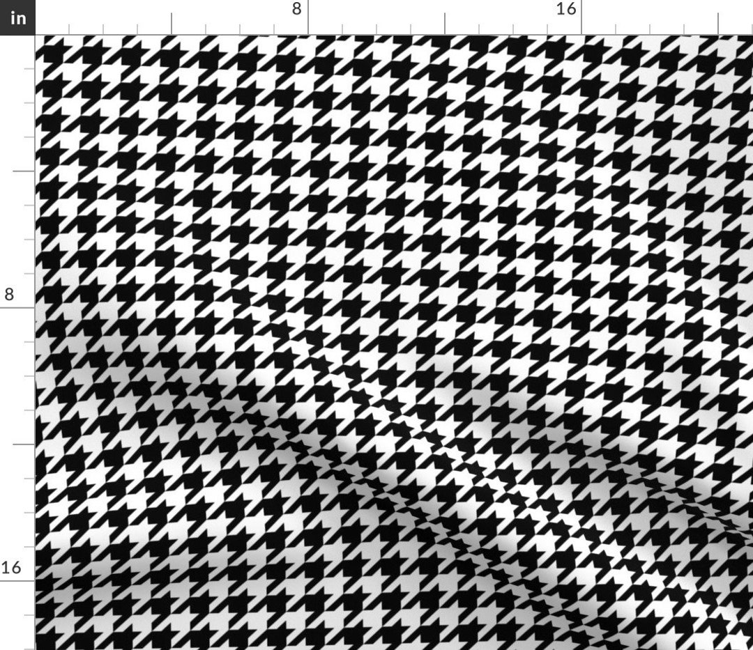 Houndstooth Black White Fabric One Inch Black and White - Etsy