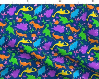 Dinosaur Fabric - Dinosaurs By Dalesimpsondesign - Dinosaur Kids Room Print Illustration Cotton Fabric By The Yard With Spoonflower