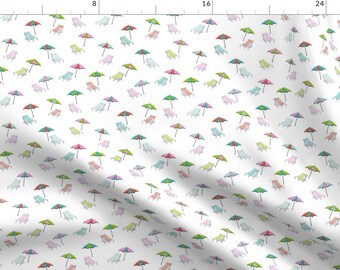 Summer Beach Chair Fabric - Beach Chairs By Jillbyers - Summer Rainbow Beach Chair Cotton Fabric By The Yard With Spoonflower