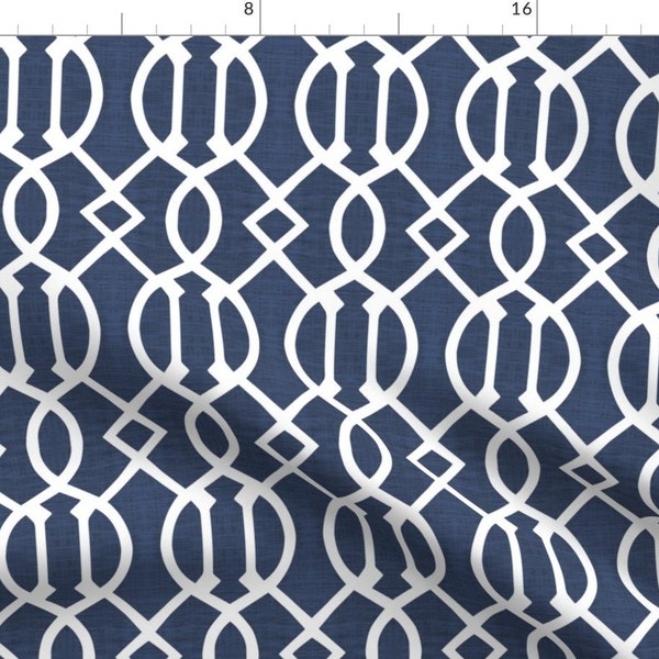 Moroccan Fabric - Shibori Blue Trellis By Brainsarepretty - Moroccan Modern Home Decor Upholstery Cotton Fabric By The Yard With Spoonflower