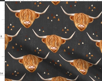 highland cow jersey fabric