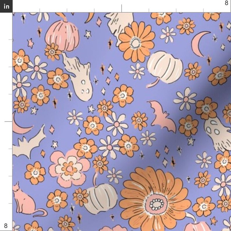 Whimsical Halloween Apparel Fabric - Halloween Magic by jac_slade - Fun Cute Happy Cheerful Bright Pastel Clothing Fabric by Spoonflower Bild 3