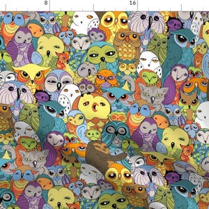 Rainbow Owl Fabric - Owl In The Family By Ceanirminger - Rainbow Owl Nursery Decor Cotton Fabric By The Yard With Spoonflower