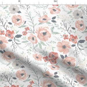 Baby Girls Watercolor Flower Fabric - Soft Meadow Floral By Sweeterthanhoney - Girl Nursery Decor Cotton Fabric By The Yard With Spoonflower