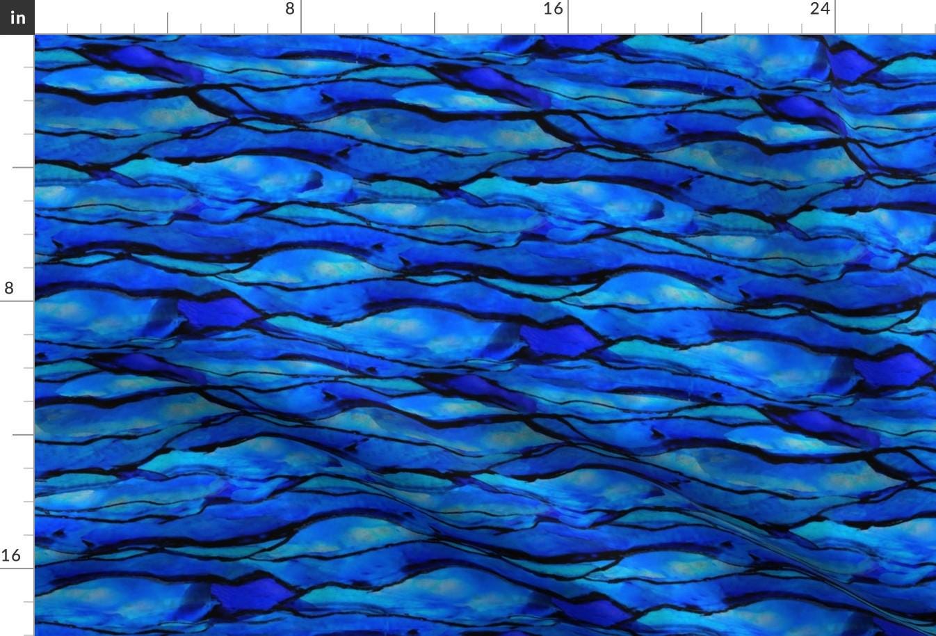 Ocean Riple Color Ocean Ripple Fabric - Ocean Ripple by Poetryqn - Watercolor Ocean Waves ...