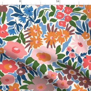 Colorful Fabric - Abstract Floral Large by michelle_parascandolo - Floral Abstract Large Scale Bold Floral Fabric by the Yard by Spoonflower