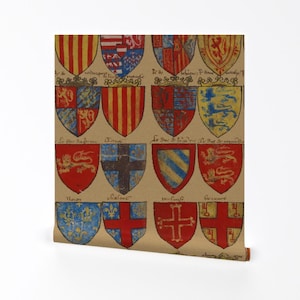 Medieval Royal Removable Peel and Stick Wallpaper - Knights Castle - Wall Art Wall Decor - Knights Of The Round Table by peacoquettedesigns