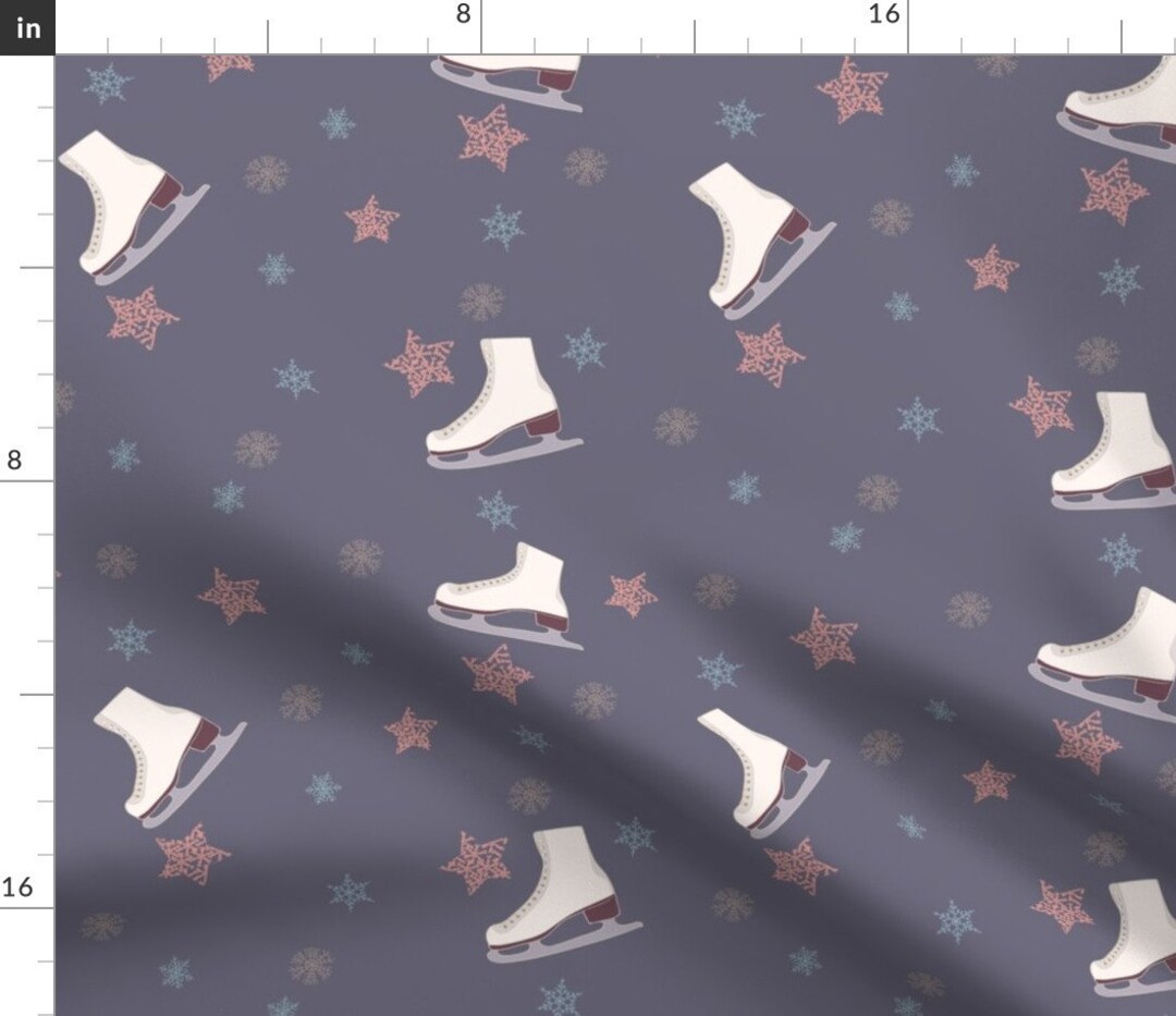 Ice Skating Fabric Iceskating2 by Maria Minkin Blades Etsy