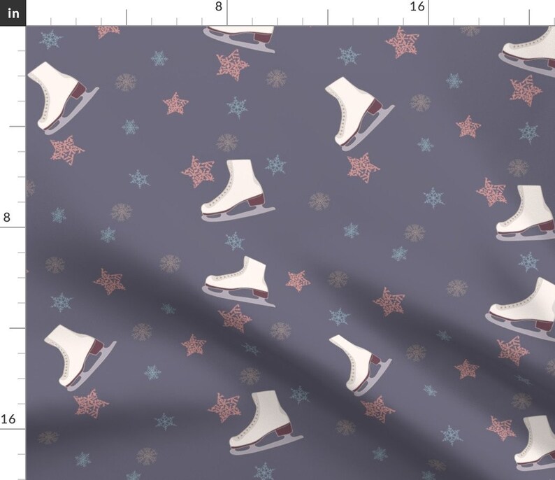 Ice Skating Fabric Iceskating2 by Maria Minkin Blades Etsy