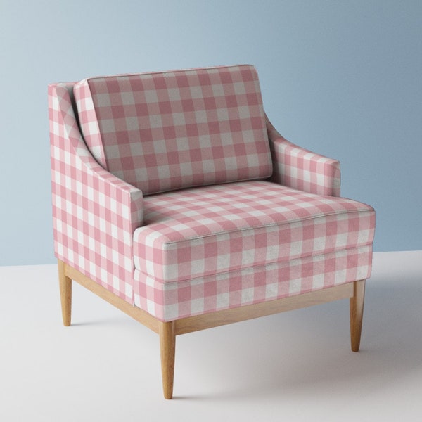 Roze bekledingsstof - Pretty Pink Gingham van unasomerville - Retro Gingham Check Fun Groovy 90 S Stof op maat gesneden met Spoonflower