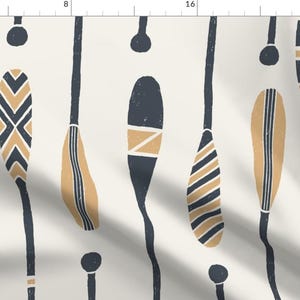 Rustic Fabric - Geometric Paddles Large by karla_bjorn - Canoe Kayak Camping Summer Summer Camp Geometric Fabric by the Yard by Spoonflower