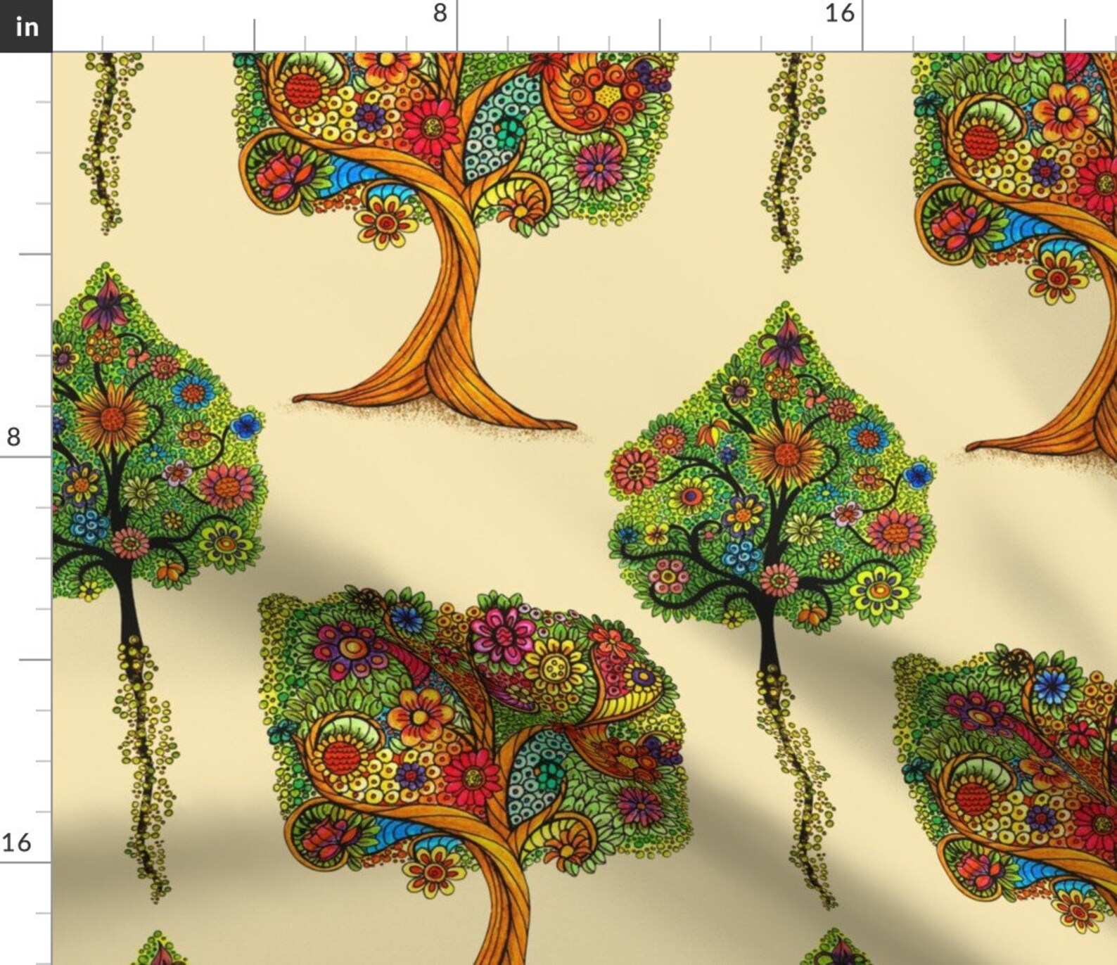 Tree of Life Fabric Tree of Life by Dinorahdesign Abstract Etsy
