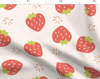 Strawberry Fabric - Strawberry Pattern By Bluelela - Strawberry Fruit Food Red Sweet Summer Yummy Cotton Fabric By The Yard With Spoonflower