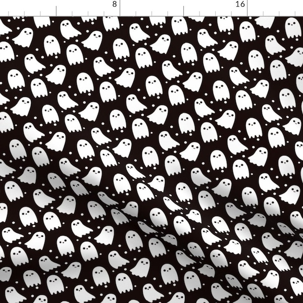 Halloween Fabric - Halloween Cute Ghost Kids-01 by furbuddy - Cute Kids Fall Costume Zombie Spooky Ghost Fabric by the Yard by Spoonflower