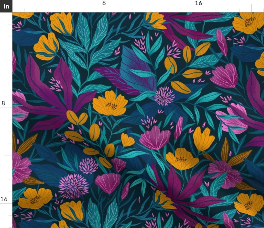 Jungle Fabric Wild Tropical Flowers by Alenkakarabanova - Etsy