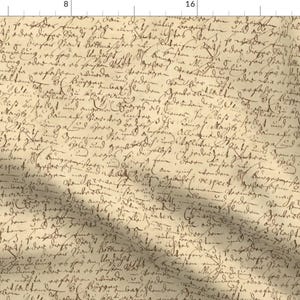 Letter Fabric - I Thought I'D Write To Juliet Ink On Parchment By Peacoquettedesigns- Love Letter Cotton Fabric By The Yard With Spoonflower