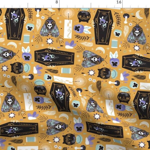 Hipster Halloween Fabric - Witchmagic By Lizmytinger - Halloween Holiday October Fall Cotton Fabric By The Yard With Spoonflower