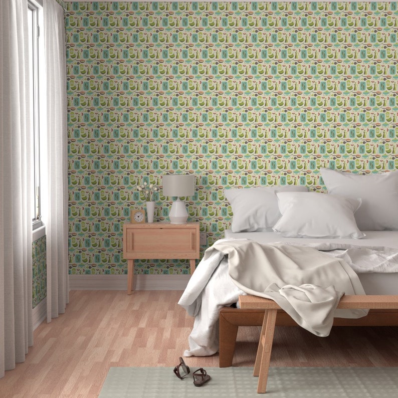 Vintage Kitchen Wallpaper - In The Kitchen - Cream By Studiojenny - Custom Printed Removable Self Adhesive Wallpaper Roll by Spoonflower image 6