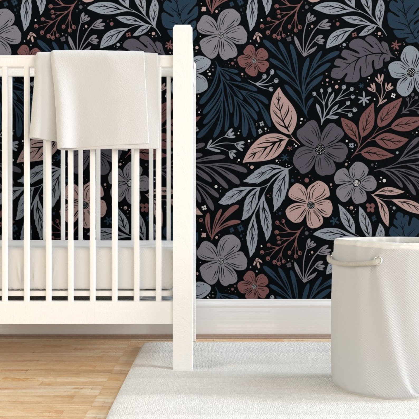 Moody Floral Wallpaper Dark and Moody Floral by | Etsy