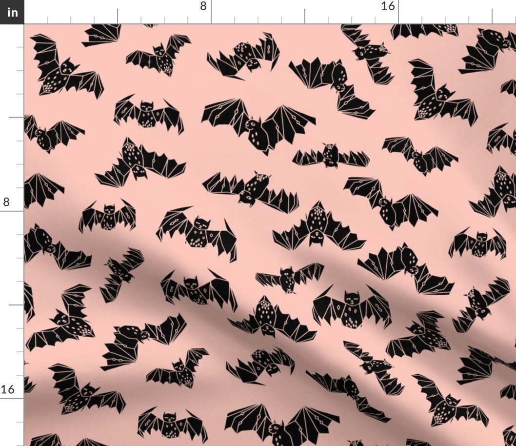 Bat Fabric Bat Halloween Pink Pastel Bats Kids Nursery Baby Etsy Canada