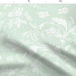 Rococo Fabric - Danya Basil By Lilyoake - Rococo Cotton Fabric By The Yard With Spoonflower