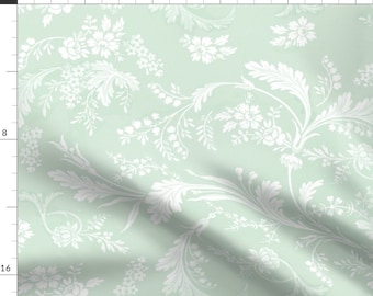 Rococo Fabric - Danya Basil By Lilyoake - Rococo Cotton Fabric By The Yard With Spoonflower