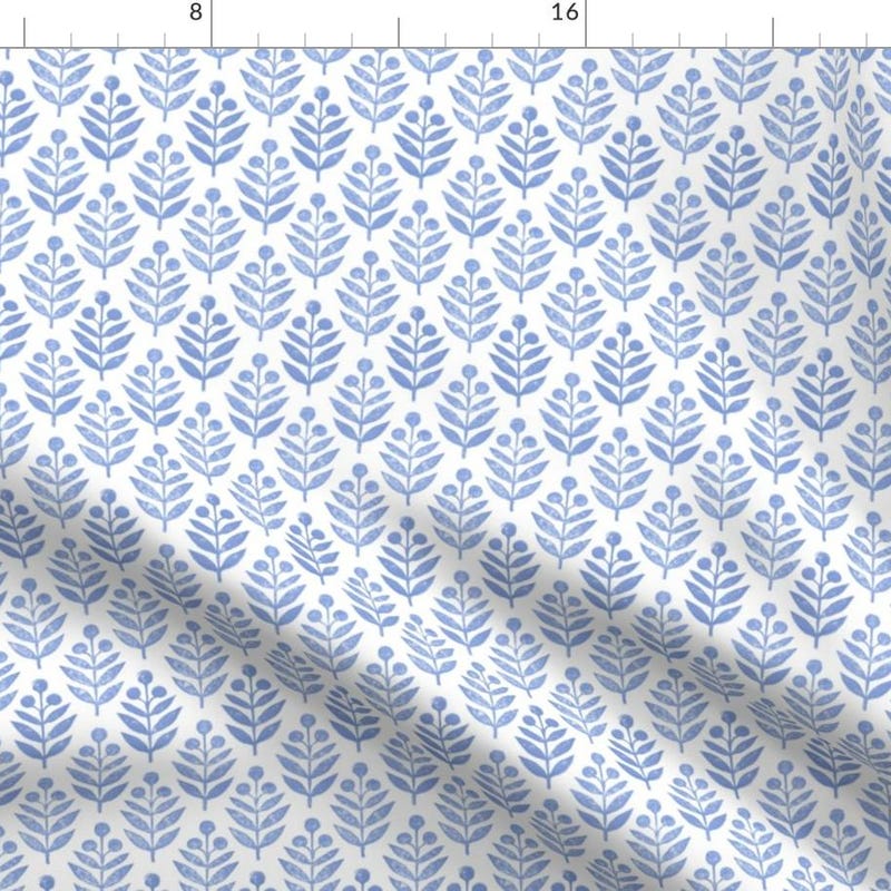 Blue and White Fabric - Etsy