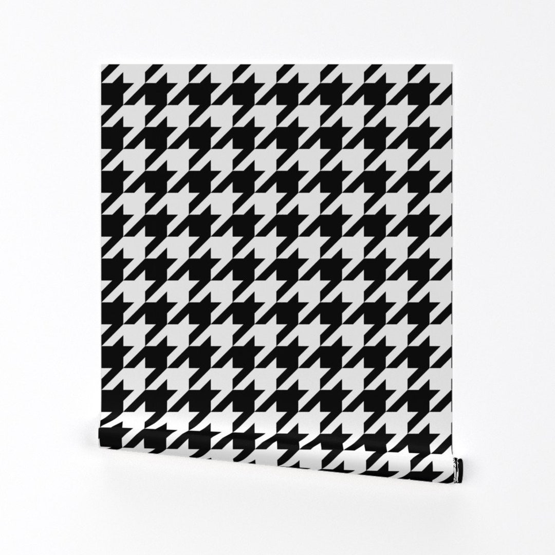 Houndstooth Wallpaper Black White Houndstooth by - Etsy