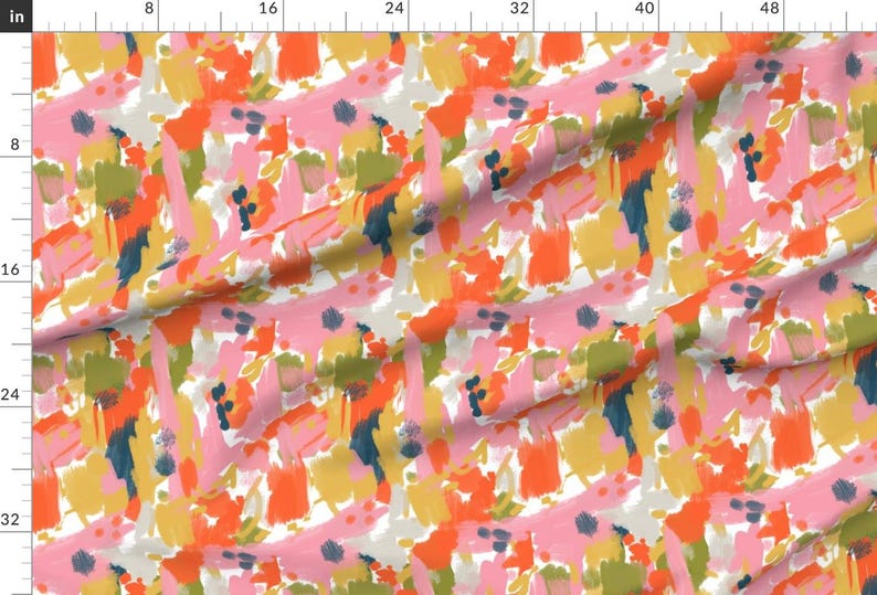 Abstract Modern Fabric - Happiness By Fable Design - Mod Abstract Home Decor Cotton Fabric By The Yard With Spoonflower image 2