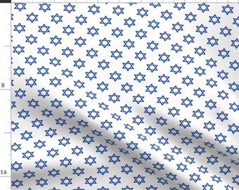 Star of David Fabric - Blue Star Of David On White By Mtothefifthpower - Jewish Holiday Hanukkah Cotton Fabric By The Yard With Spoonflower