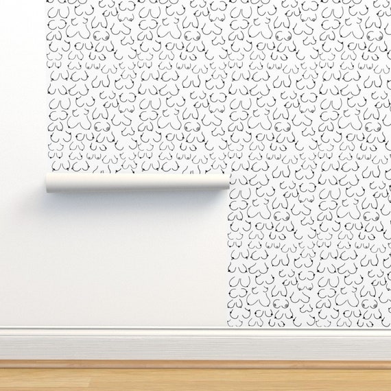 Boobs Wallpaper Simply the Breast by Hazelnicholls Black - Etsy