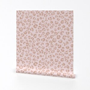 Leopard Wallpaper - Pink Animal Print By Erin Kendal - Blush Cheetah Jungle Trending Removable Self Adhesive Wallpaper Roll by Spoonflower