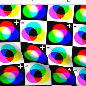 Rainbow Physics Fabric Color Plus and Minus by Kightleys - Etsy