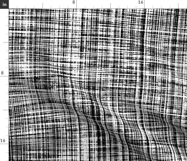 Black and White Cross Hatched Fabric Black and White Luxe Etsy