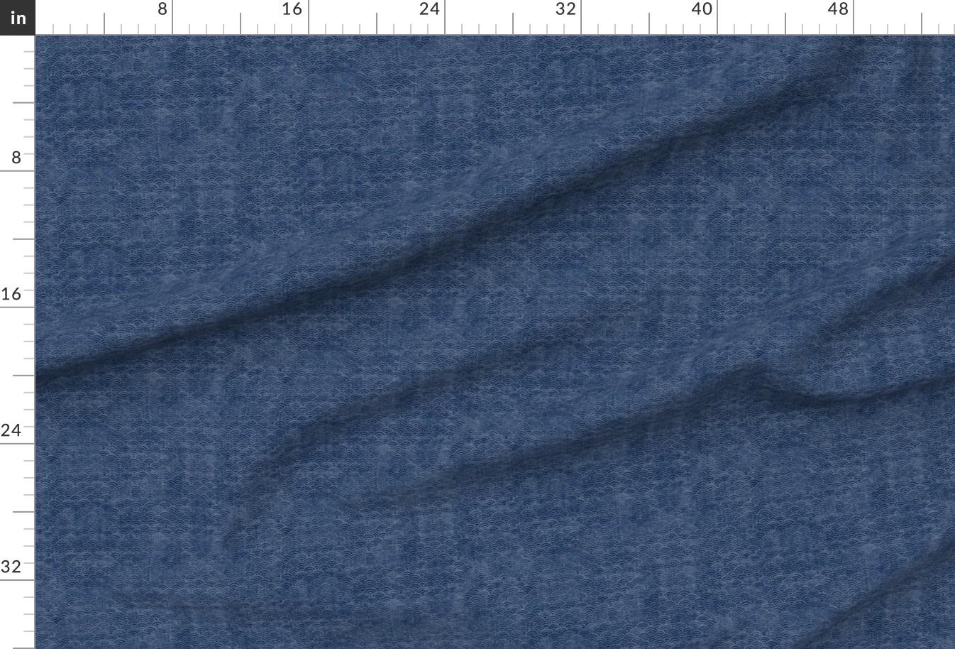 Ocean Waves Fabric - Japanese Waves by Forestsea - Blue Scallop Ocean ...