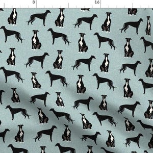 Greyhound Fabric - Greyhound Black Pet Quilt B Coordinate Nursery By Petfriendly - Greyhound Cotton Fabric By The Yard With Spoonflower