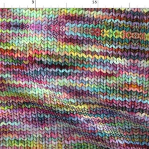Knitted Fabric - Chicken Boots Knit Fabric-Regular Size By Chickenboots - Knitted Multicolor Cotton Fabric By The Yard With Spoonflower