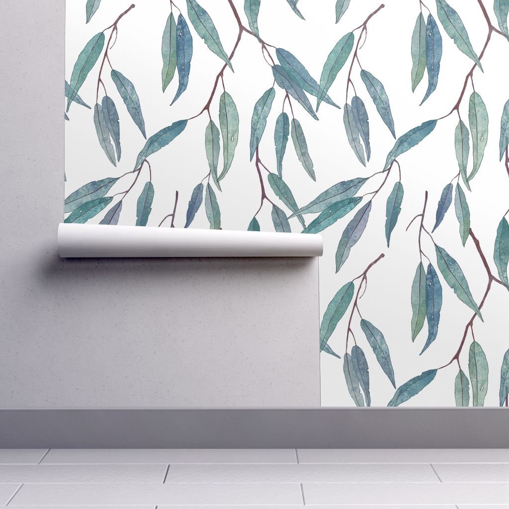 Eucalyptus Wallpaper Eucalyptus Leaves Scale By Lavish Etsy