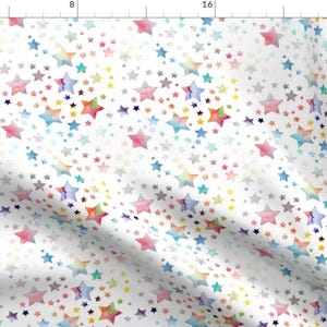 Stars Fabric - Stars - Watercolour Rainbow By Emmaallardsmith - Rainbow Watercolor Nursery Decor Cotton Fabric By The Yard With Spoonflower
