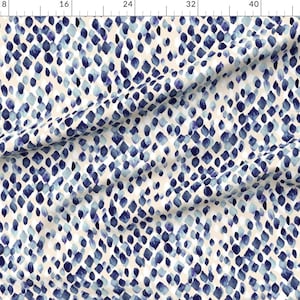 Abstract Indigo Blue Fabric - Indigo Rain By Crystal Walen - Indigo Blue Cotton Fabric By The Yard With Spoonflower image 2